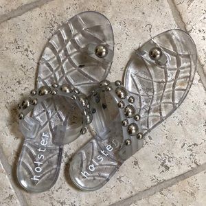 Jelly Sandals with Silver Embellishments
